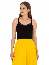 Prążkowany TOP DAMSKI basic z koronką