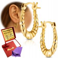 Złote Kolczyki 585 Wiszące Diamentowane Dla Kobiety Na Prezent z Grawerem