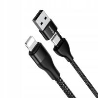 Kabel USB-C + USB do Lightning Baseus PD 18W 1m