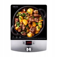 Kuchenka indukcyjna jednopalnikowa AGD wolnostojące timer LCD 2000W szkło