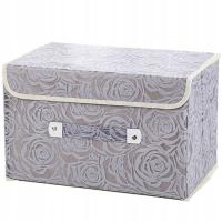 ORGANIZER PUDEŁKO DO PRZECHOWYWANIA W RÓŻE SKŁADANY ELEGANCKI POJEMNY SZARY