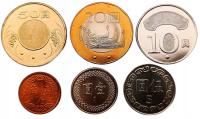 TAJWAN ZESTAW 6 MONET 1/2 - 50 YUAN - DOLLAR RÓŻNE DATY STATEK MENNICZY