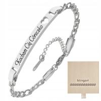 Bransoletka z grawerem dla CÓRKI serce PANCERKA