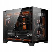 Obudowa PC gamingowa, M-ATX, ITX, szklana, 3x wentylatory aRGB, MG-M