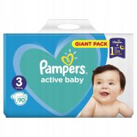 Pieluchy PAMPERS Active Baby Midi rozmiar 3 (6-10 kg) 90 szt dla dzieci