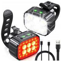 ВЕЛОСИПЕДНЫЙ ФОНАРЬ SPECTRE IGO 500LM 100LM КОМПЛЕКТ ПЕРЕДНИЙ ЗАДНИЙ ДЛЯ ВЕЛОСИПЕДА USB C IP65