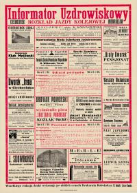 Старое расписание движения PKP Ciechocinek-Inowrocław 1928r. 50x40cm