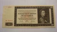 Banknot Protektorat Czech i Moraw 500 koron 1942 - WZÓR SPECIMEN
