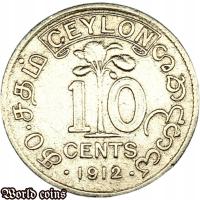 10 CENTS 1912 CEJLON