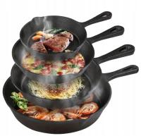 Zestaw PATELNI 4x PATELNIA Ciężka ŻELIWNA 30, 25, 20, 16 cm. INDUKCJA GAZ