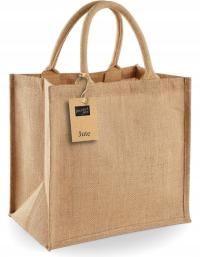 torba jutowa natural na zakupy 30 x 30 x 19 cm z juty