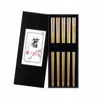 Палочки для еды премиум нержавеющая сталь 5 пар золото золото (11452)