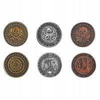 НАБОР ИЗ 3 ПИРАТСКИХ МЕТАЛЛИЧЕСКИХ МОНЕТ LARP RPG