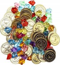 Piracki skarb dla dzieci 110 szt klejnoty i zlote monety zestaw