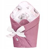 Rożek niemowlęcy otulacz zawiązywany bawełna velvet