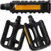 ВЕЛОСИПЕДНЫЕ ПЕДАЛИ ДЛЯ ГОРНОГО ВЕЛОСИПЕДА С БЛИКАМИ, ЧЕРНЫЕ ТРЕККИНГОВЫЕ НЕСКОЛЬЗЯЩИЕ