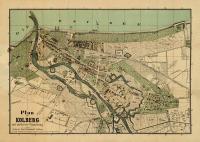 STARY PLAN KOLOBRZEG Kolberg 1880r. 70x50cm