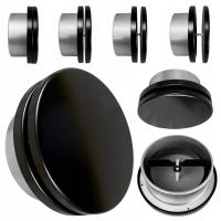 ANEMOSTAT nawiewno wywiewny tłumiący metal fi125 CZARNY + ramka montażowa