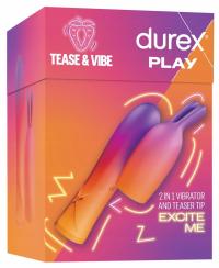 Durex Bunny 2w1 model z nakładką silikonową, różowy, 10,5 cm