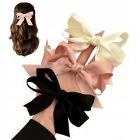 Набор заколок 3 шт банты пряжка украшение для волос розовый черный кремовый