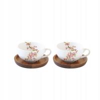 Easy Life/Nuova R2S, filiżanki-espresso z drewnianymi podstawkami SAKURA