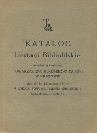 Katalog Licytacji Bibliofilskiej 1949 aukcja