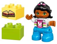 Lego Duplo Figurka Dziewczynka dziecko dziewczyna +klocek zielony i kanapka