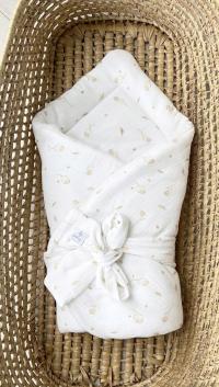 Rożek Beciaszkowo Becik Muślinowy Nostalgia Flowers Kwiaty