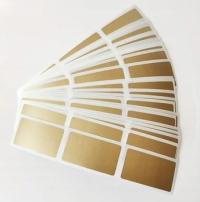 Naklejki zdrapki złote 23x42mm 42x23mm DIY własna loteria konkurs 100szt