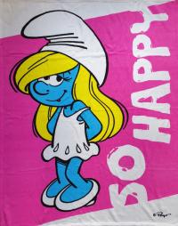 DUŻY KOC SMERFY SMERFETKA CORAL PLED NARZUTA