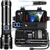 Blukar Latarka LED Ładowalna 5000 mAh IP67 Zoom 5 Trybów Wyświetlacz