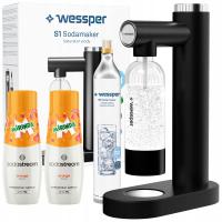 Saturator Wessper S1 Sodamaker do gazowanej wody z nabojem i butelką 0,8 l + 2× Syrop koncentrat do wody Soda Stream Mirinda 440ml