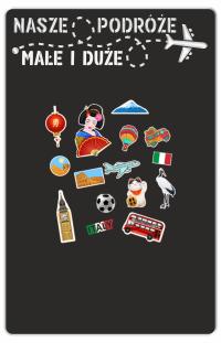 Czarna samoprzylepna Tablica magnetyczna na ścianę lodówkę magnesy podróże