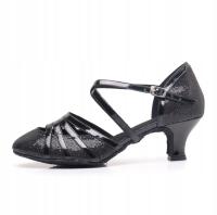 Элегантные женские туфли для латиноамериканских танцев 5 см в черном цвете