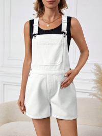 OGRODNICZKI CIĄŻOWE JEANSOWE BAWEŁNIANE CASUAL BIAŁE SHEIN XL 42