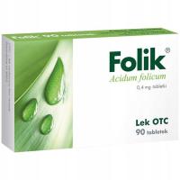 Folik 0,4 мг фолиевая кислота препарат Acidum folicum 90 раз