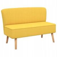 Elegancka Żółta Sofa z Tkaniny i Drewna 117x55,5x77 cm