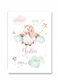 Метрика единорог А4 с рамкой