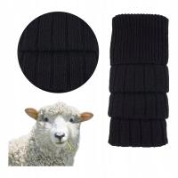 Женские гетры для ног, шерстяные гетры для голени, теплые черные гетры