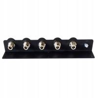 Uziemiająca lista antenowa z na 5 anten z zainstalowanymi 5 beczkami N