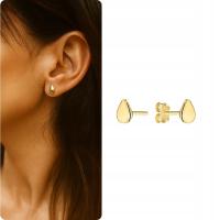 ZŁOTE KOLCZYKI 333 ŁEZKI MINIMALISTYCZNE KROPLE NOWOCZESNE LEKKIE SZTYFTY