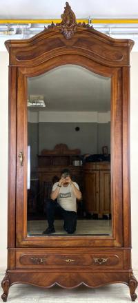 STYLOWA SZAFA GARDEROBA JEDNODRZWIOWA LUDWIK ROKOKO ROCAILLE ORZECH S25