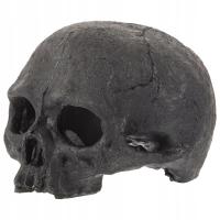 CZARNA ŻYWICZNA CZASZKA, DEKORACJA I SCHRONIENIE W AKWARIUM