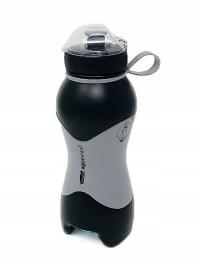 Силиконовая спортивная бутылка для воды AquaSpray Black