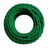 Przewód skręcany oplot 2x0,75 CIEMNY ZIELONY 3m