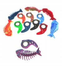 Keyspinner zestaw z rybką - brelok typu keyrambit różne kolory
