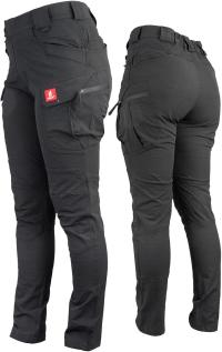 Эластичные брюки карго мужские рабочие защитные черные много карманов