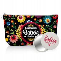 KOSMETYCZKA DLA BABCI + LUSTERKO PREZENT DLA BABCI NA URODZINY DZIEŃ BABCI