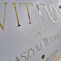 Приветственная доска-свадебное украшение 3D печать золотая фольга 50x70cm