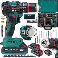 Аккумуляторная дрель-шуруповерт бесщеточный ударный PRO 2XAKU мощный 21V